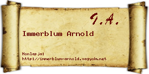 Immerblum Arnold névjegykártya