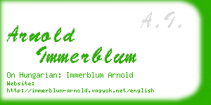 arnold immerblum business card
